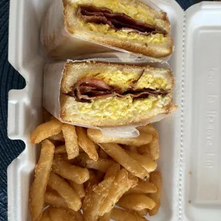 Bacon melt with fries