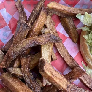 The French fries were not to our liking .