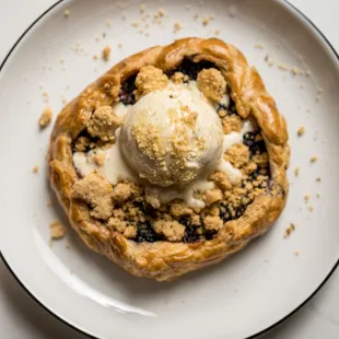 Blackberry Galette - rosemary crumble, honey lavender ice cream, honey drizzle