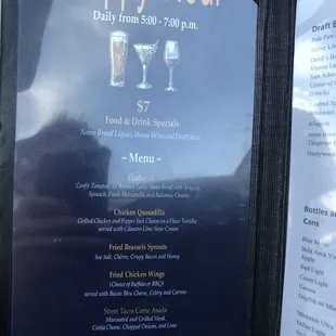 Happy hour drinks and snacks