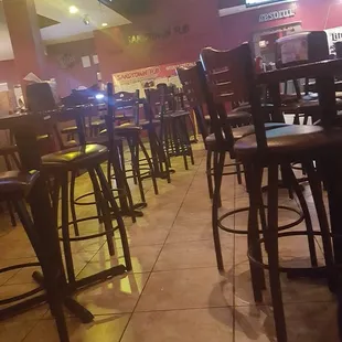 Open seating on a Saturday night