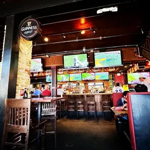 the interior of a pub
