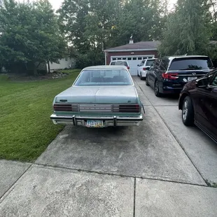 a car parked in a driveway
