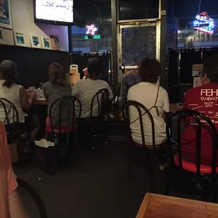 Everyone is totally focused on the game!