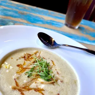 Summer Corn Soup, Iced Tea