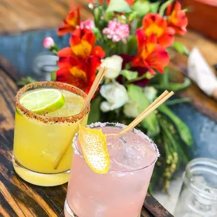 double fisting this pretty paloma and jalapeno margarita