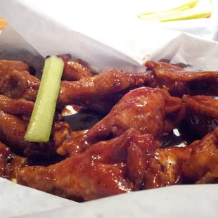 Wings - super crispy &amp; not too much sauce.