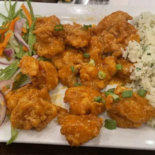 Bang bang shrimp appetizer - the shrimp had a an awful taste and the other stuff seems out of place on an appetizer. DO NOT ORDER