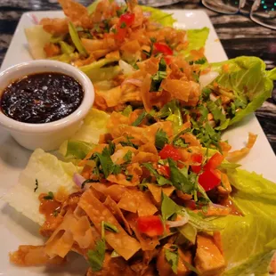 Thai Chicken Lettuce Wraps.