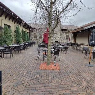 Outdoor patio and bar.