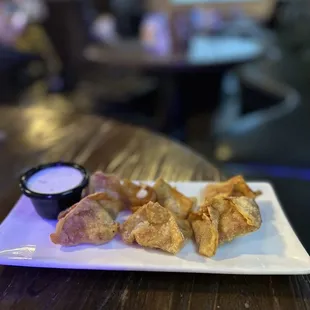 Buffalo chicken wontons
