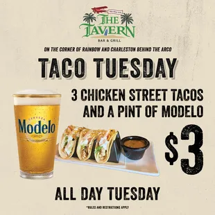 The Tavern's new Taco Tuesday combo!
