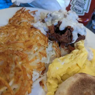Chicken fried steak breakfast