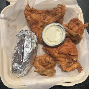 1/2 Broasted Chicken with baked potato