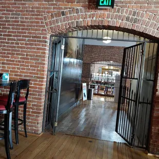 the entrance to the restaurant