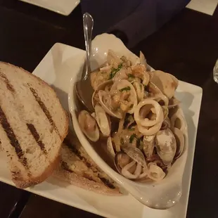 Clams and calamari.