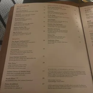 Food menu