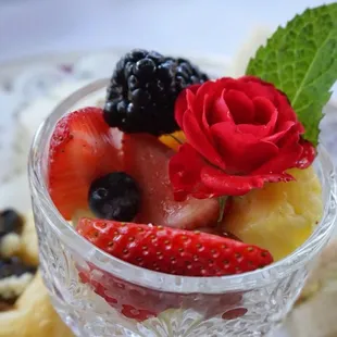 Fresh Fruit with Tea Sandwiches