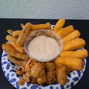 a plate of fried food