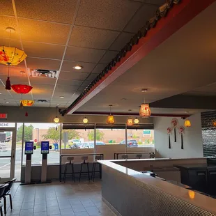 the inside of a restaurant