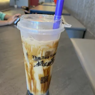 Brown Sugar Boba Tea is delicious!  Customized sugar level.