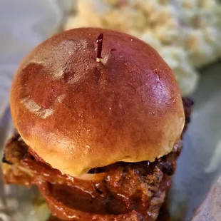 Boneless Pork Rib Sandwich w/ Potato Salad (McRib Who!?)