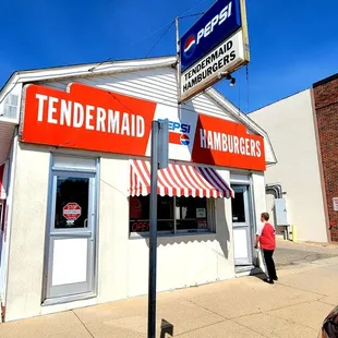 the front of the restaurant