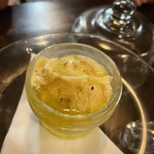 Salted Vanilla ice cream in South African olive oil smoked