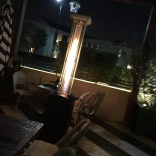 The patio is so romantic !