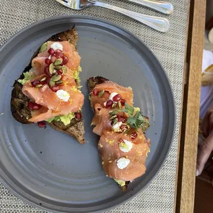 Avocado toast with smoked salmon