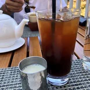 Iced Americano with soy milk