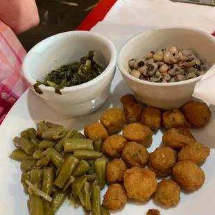 Glenda's all veggie plate. An attempt at healthy?