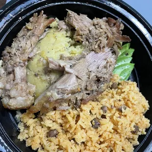 Pernil mofongo plate