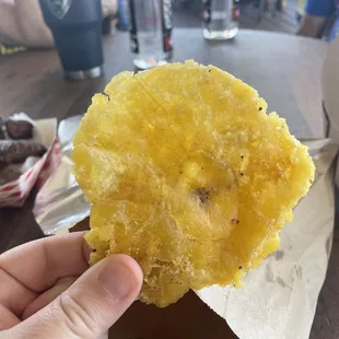 Tostones. There were several in the order and they were seasoned perfectly.