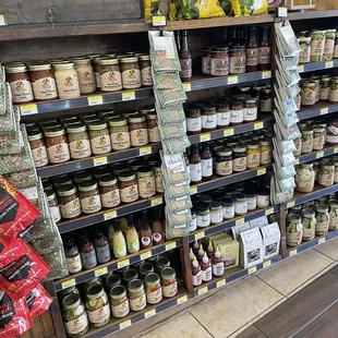 Jellies, nuts, jerky etc. Perfect Texas pit stop