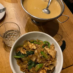 Pad see ew and panag curry