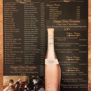 Beer and Wine Menu