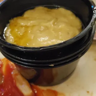 Bearnaise sauce? Seems to be separating.