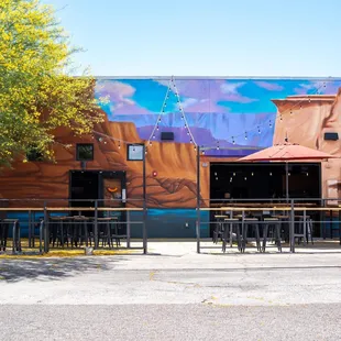 East patio views! Mural by the man himself, Tato!