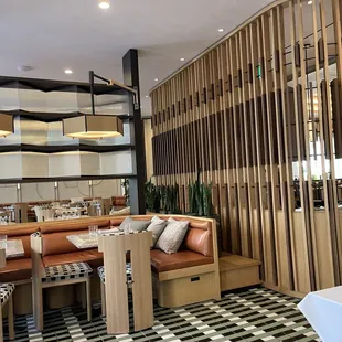 Interior of the dining room at The Third Floor at the Jay Hotel in San Francisco.