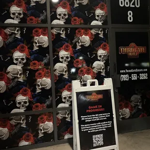 Entrance and instructions for check in