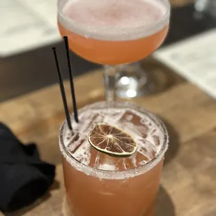 Strawberry lemon drop and agave garden