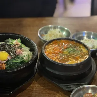 Bi-Bim-Bap and Tofu Soup