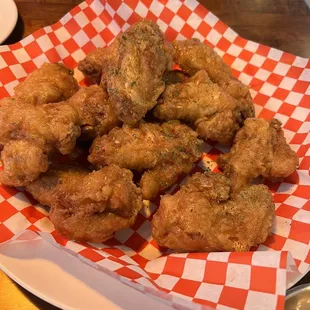 Honey garlic fried chicken wings