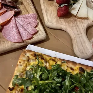 a variety of meats and cheeses