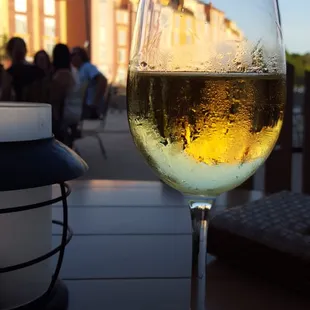 Chilled chardonnay on a humid Florida evening in July.