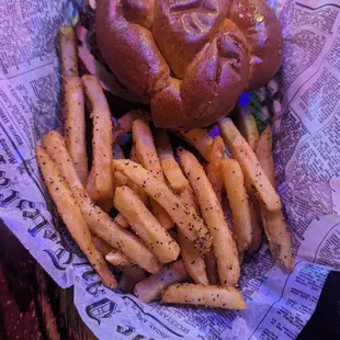 Pretzel burger