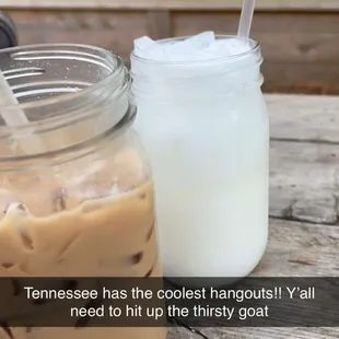 Blackberry lavender latte and vanilla cream soda