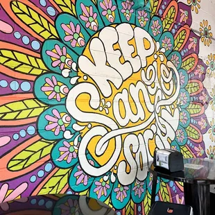 Outdoor seating mural