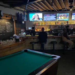 Pool table and bar